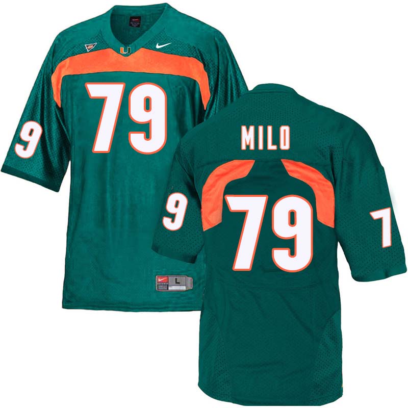 Nike Miami Hurricanes #79 Bar Milo College Football Jerseys Sale-Green